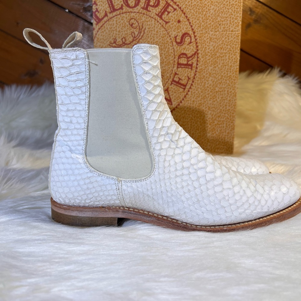 Penelope Chilvers White Python Textured Ankle Boo… - image 4